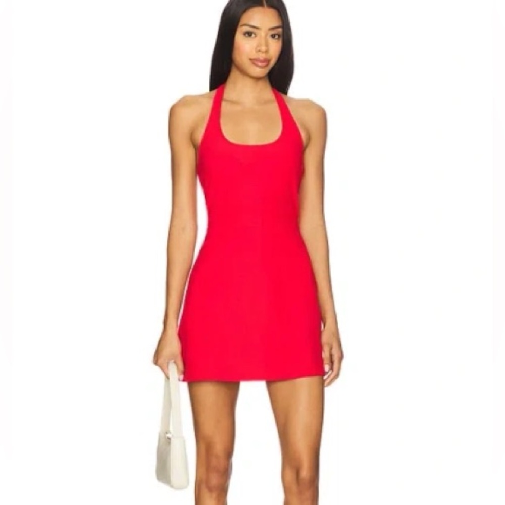Red Halter Mini Dress by Beyond Yoga
